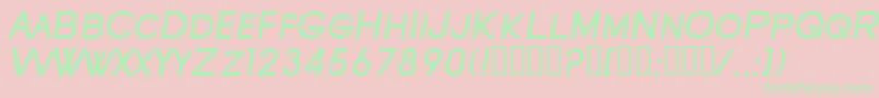 フォントSfOldRepublicScBoldItalic – ピンクの背景に緑の文字
