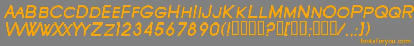 フォントSfOldRepublicScBoldItalic – オレンジの文字は灰色の背景にあります。