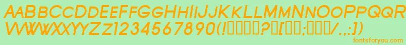 SfOldRepublicScBoldItalic Font – Orange Fonts on Green Background