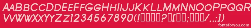 SfOldRepublicScBoldItalic Font – Pink Fonts on Red Background