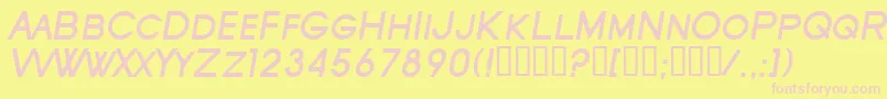 SfOldRepublicScBoldItalic Font – Pink Fonts on Yellow Background