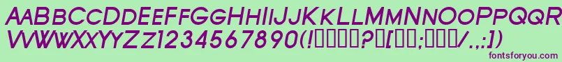 SfOldRepublicScBoldItalic Font – Purple Fonts on Green Background