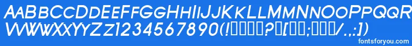 SfOldRepublicScBoldItalic Font – White Fonts on Blue Background
