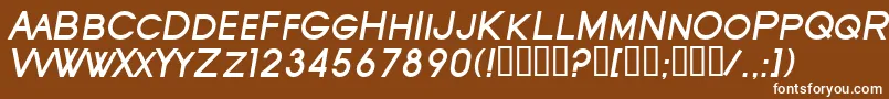 SfOldRepublicScBoldItalic-fontti – valkoiset fontit ruskealla taustalla
