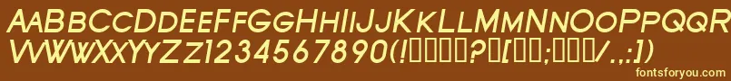 SfOldRepublicScBoldItalic Font – Yellow Fonts on Brown Background