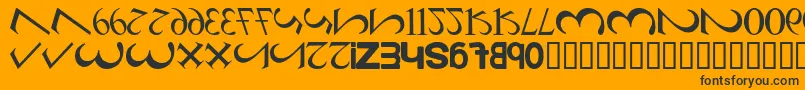 フォントAlphaNumero – 黒い文字のオレンジの背景