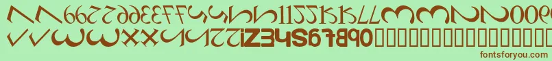 AlphaNumero Font – Brown Fonts on Green Background