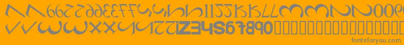 フォントAlphaNumero – オレンジの背景に灰色の文字