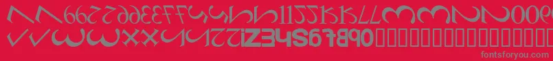 フォントAlphaNumero – 赤い背景に灰色の文字
