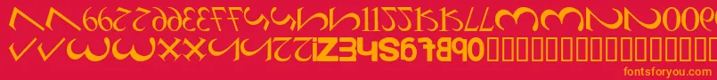 AlphaNumero Font – Orange Fonts on Red Background