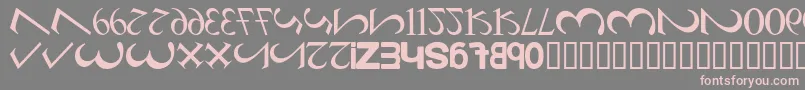 AlphaNumero Font – Pink Fonts on Gray Background