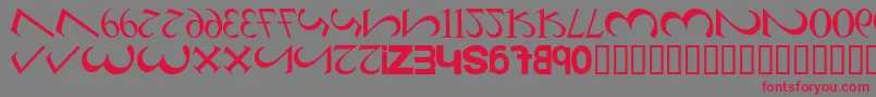 AlphaNumero Font – Red Fonts on Gray Background