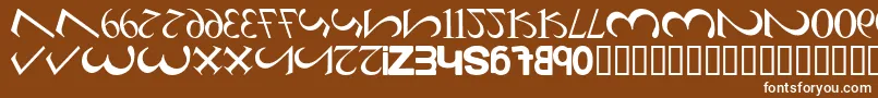 Czcionka AlphaNumero – białe czcionki na brązowym tle