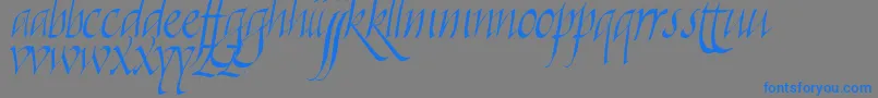 Killigraphy-Schriftart – Blaue Schriften auf grauem Hintergrund