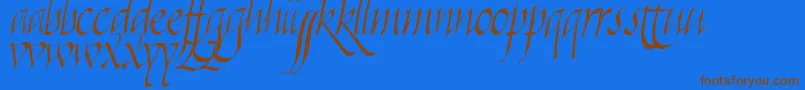 Killigraphy Font – Brown Fonts on Blue Background