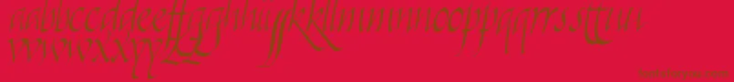 フォントKilligraphy – 赤い背景に茶色の文字