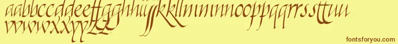 fuente Killigraphy – Fuentes Marrones Sobre Fondo Amarillo