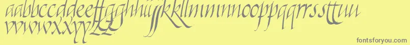 Fonte Killigraphy – fontes cinzas em um fundo amarelo