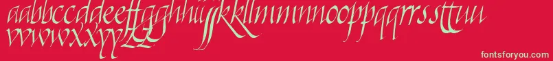 Killigraphy-fontti – vihreät fontit punaisella taustalla