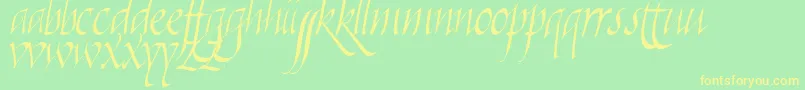 Killigraphy Font – Yellow Fonts on Green Background