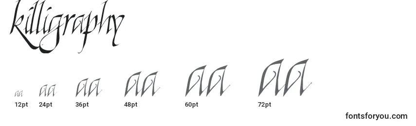 Killigraphy Font Sizes
