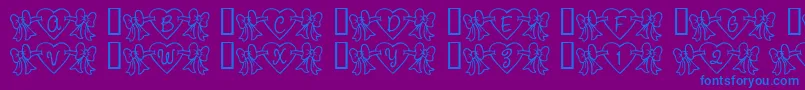 Rmbowhrt-Schriftart – Blaue Schriften auf violettem Hintergrund
