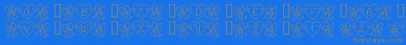 Rmbowhrt-Schriftart – Graue Schriften auf blauem Hintergrund