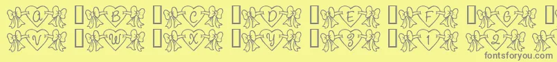 Rmbowhrt Font – Gray Fonts on Yellow Background