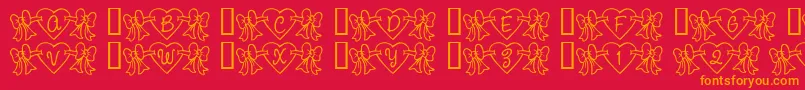 Rmbowhrt Font – Orange Fonts on Red Background