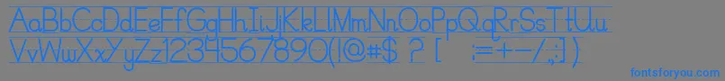 フォントPrecursiveLinedFree – 灰色の背景に青い文字