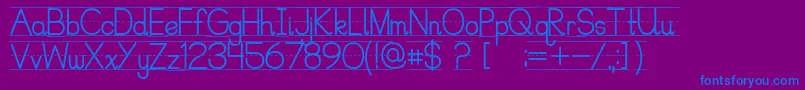 フォントPrecursiveLinedFree – 紫色の背景に青い文字