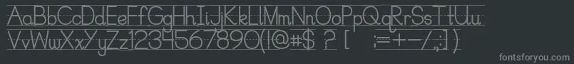 フォントPrecursiveLinedFree – 黒い背景に灰色の文字
