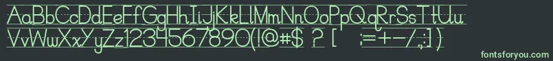 PrecursiveLinedFree-fontti – vihreät fontit mustalla taustalla