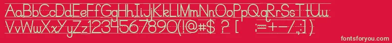 フォントPrecursiveLinedFree – 赤い背景に緑の文字