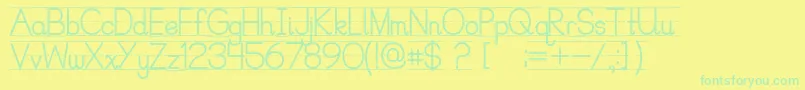PrecursiveLinedFree Font – Green Fonts on Yellow Background