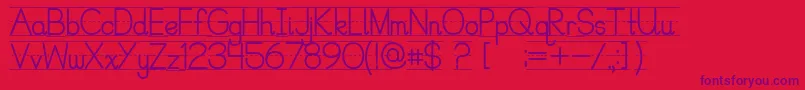 Fonte PrecursiveLinedFree – fontes roxas em um fundo vermelho