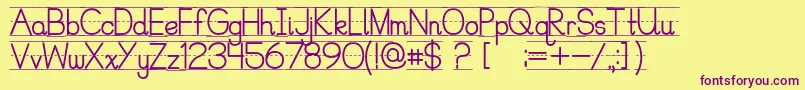 PrecursiveLinedFree-Schriftart – Violette Schriften auf gelbem Hintergrund
