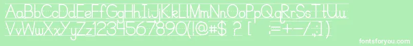フォントPrecursiveLinedFree – 緑の背景に白い文字