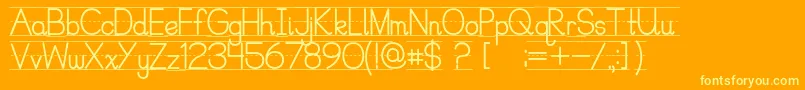 PrecursiveLinedFree-fontti – keltaiset fontit oranssilla taustalla