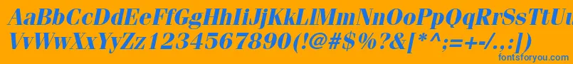 FenicestdBoldoblique Font – Blue Fonts on Orange Background