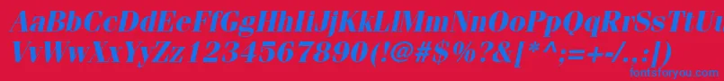 FenicestdBoldoblique Font – Blue Fonts on Red Background