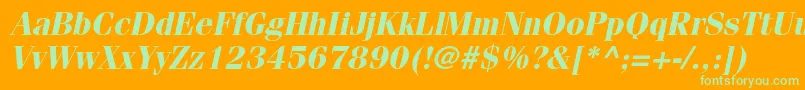 FenicestdBoldoblique Font – Green Fonts on Orange Background