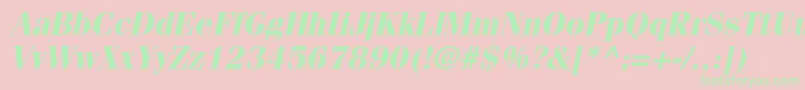 FenicestdBoldoblique Font – Green Fonts on Pink Background