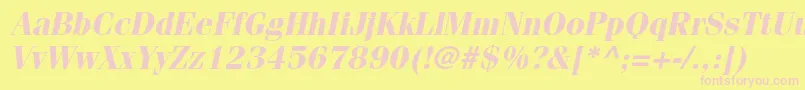 FenicestdBoldoblique Font – Pink Fonts on Yellow Background