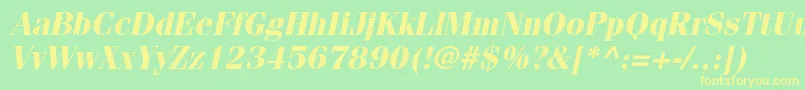 FenicestdBoldoblique Font – Yellow Fonts on Green Background