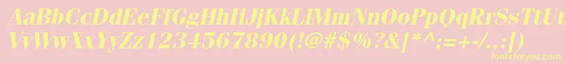 FenicestdBoldoblique Font – Yellow Fonts on Pink Background