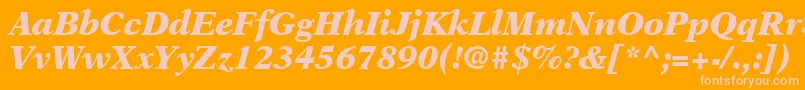 フォントOrchidBlackSsiBlackItalic – オレンジの背景にピンクのフォント