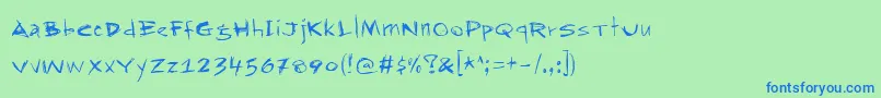Rapjack Font – Blue Fonts on Green Background