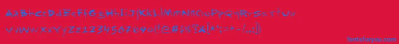 Czcionka Rapjack – niebieskie czcionki na czerwonym tle