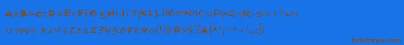 Rapjack Font – Brown Fonts on Blue Background